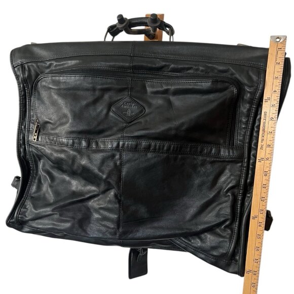 Carlo Amboldi Black Leather Garment Bag Travel Large 36” Long Quality Italy - Picture 3 of 10